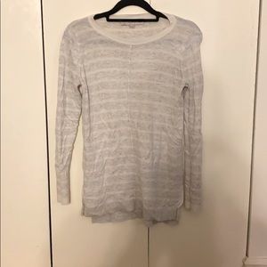 Striped hi-lo tunic sweater